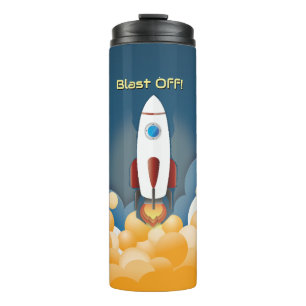 Garrafa Térmica Foguete Espacial Personalizado Nome
