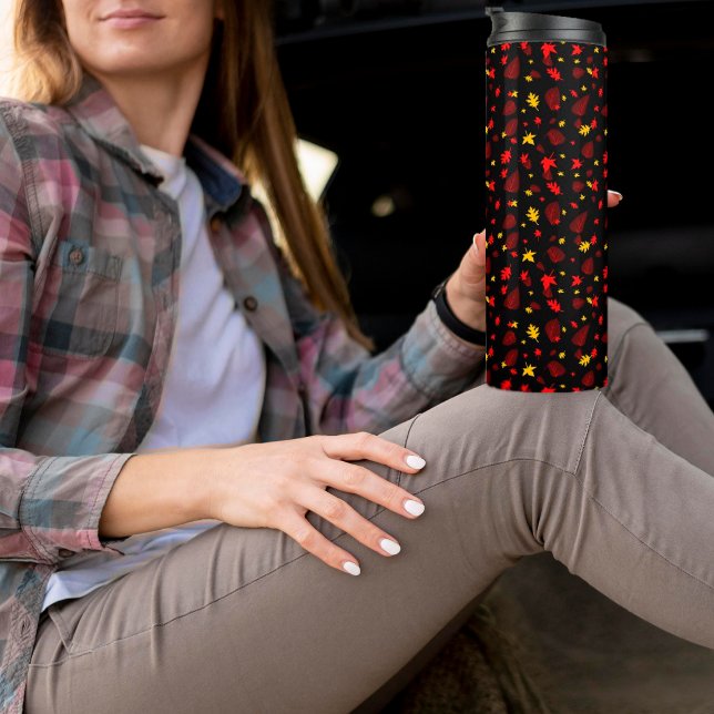 Garrafa Térmica Folha de Padrão Colorida (Criador carregado)