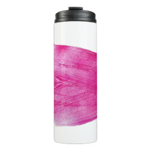 Garrafa Térmica Folha rosa Shimmering: Abstrato de Aquarela
