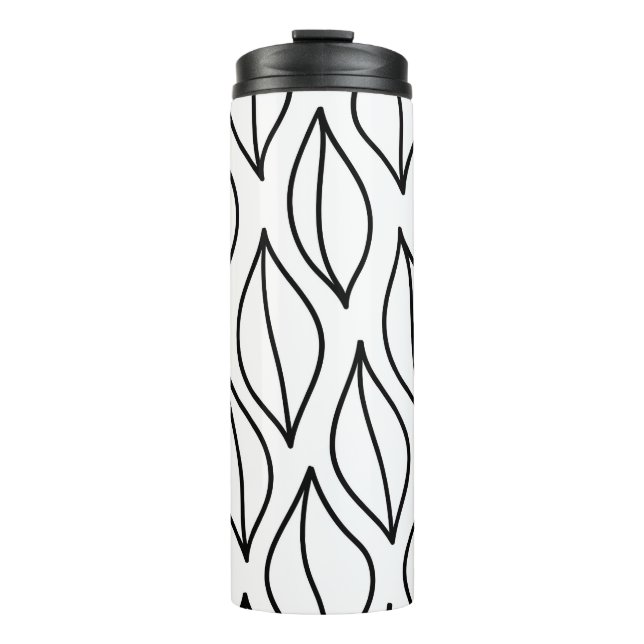 Garrafa Térmica folhas de abstrato. Estrutura da safra. Mar de tra (Frente)