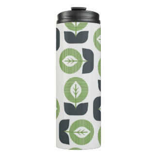 Garrafa Térmica Folhas de Abstrato retrô: Estilo de Vintagem sem c