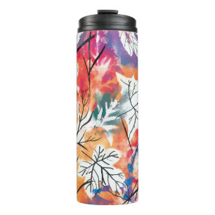 Garrafa Térmica Folhas de aquarela