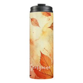 Garrafa Térmica Folhas de Aquarela Automática Quentes