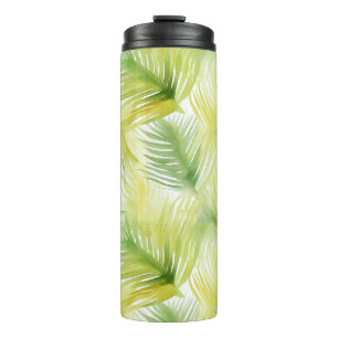 Garrafa Térmica Folhas de Aquarela Tropicais