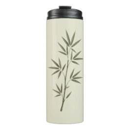 Garrafa Térmica Folhas de Bambu Verde Vintage