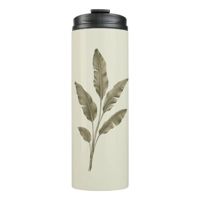 Garrafa Térmica Folhas de Banana Verde Antigo (Frente)