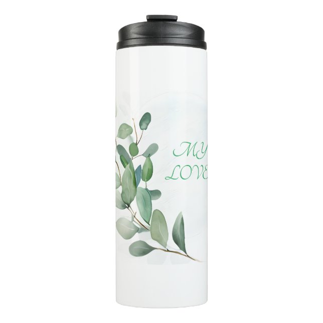 Garrafa Térmica Folhas de Eucalipto Verde (Frente)