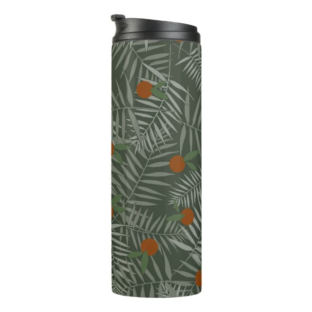 Garrafa Térmica Folhas de Palma e Laranjas (Rotação à direita)