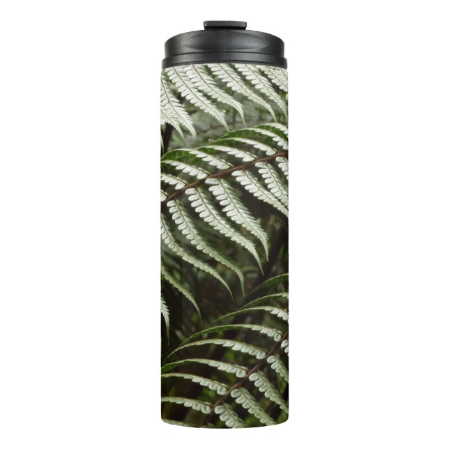 Garrafa Térmica Folhas de Samambaia II Verde Escuro Natureza (Frente)