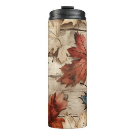 GARRAFA TÉRMICA  FOLHAS DO OUTONO AZUL QUEBRADAS NO OUTONO