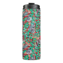 Garrafa Térmica Folhas e plantas - design de padrão moderno