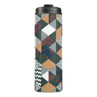 Garrafa Térmica Folhas geométricas de palma, padrão de tendências