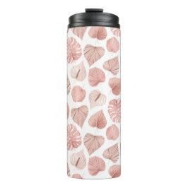 Garrafa Térmica Folhas secas cor-de-rosa