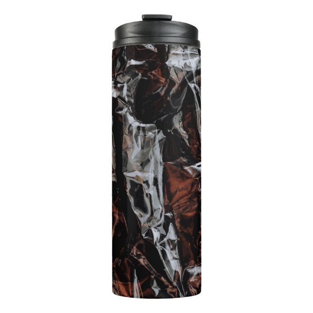 Garrafa Térmica Folhas secas de cor castanha e branca (Frente)