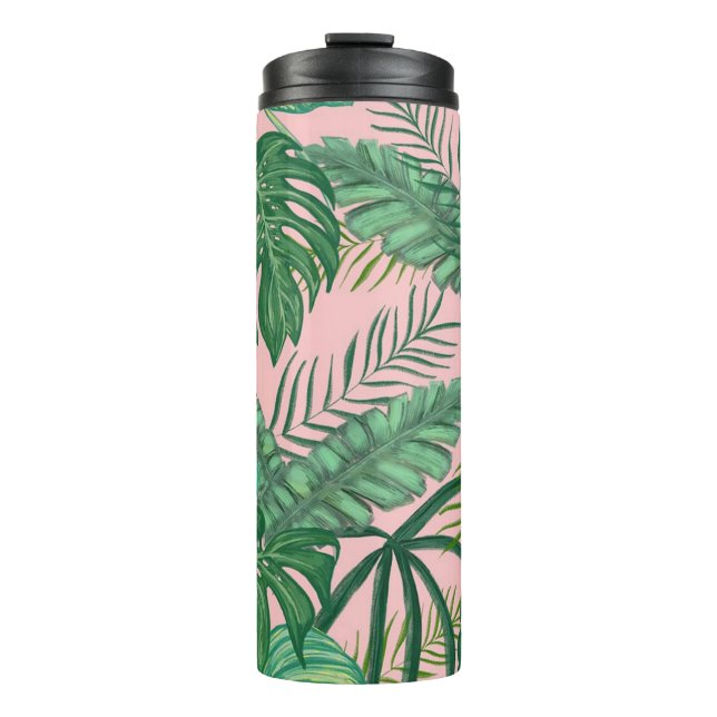 Garrafa Térmica Folhas tropicais (Frente)