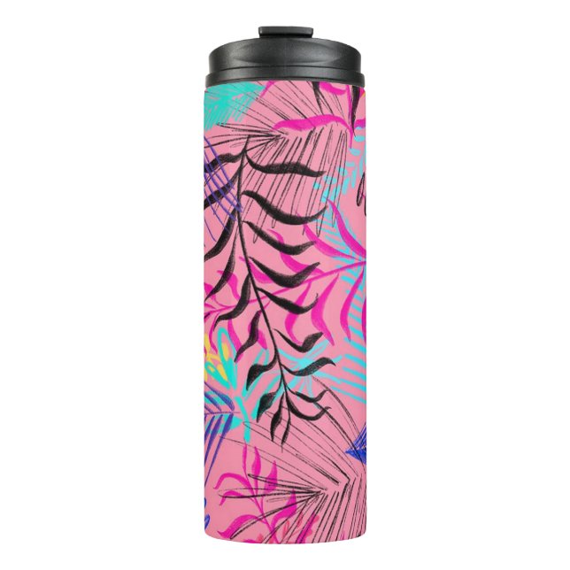 Garrafa Térmica Folhas Tropicais (Frente)