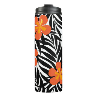 Garrafa Térmica Folhas tropicais de palma, estilo vintage applique