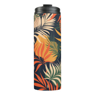 Garrafa Térmica Folhas Tropicais De Palma: Vintage Invisível