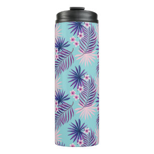Garrafa Térmica Folhas tropicais e flores 2