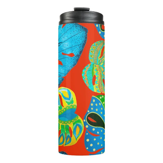 Garrafa Térmica Folhas tropicais sem costura (Frente)