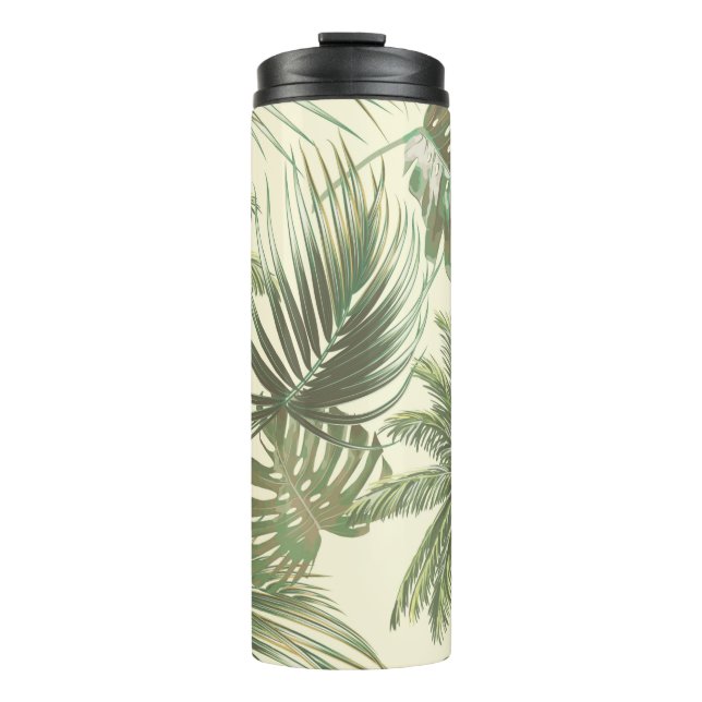 Garrafa Térmica Folhas tropicais sem costura (Frente)