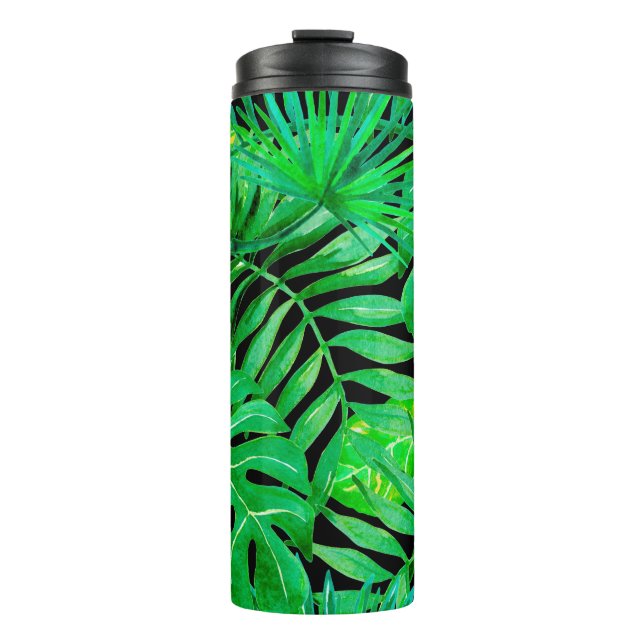 Garrafa Térmica Folhas tropicais sem costura (Frente)