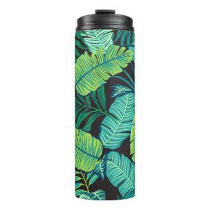 Garrafa Térmica Folhas tropicais verdes: padrão de colheita.