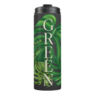 Garrafa Térmica Folhas Verdes de Monstera