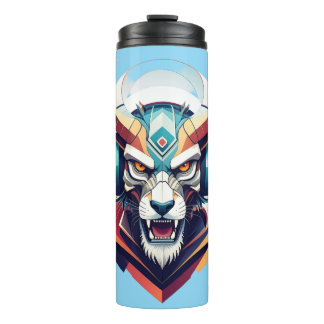 Garrafa Térmica Fones de Ouvido Neon Cyber Wolf Y2K Streetwear