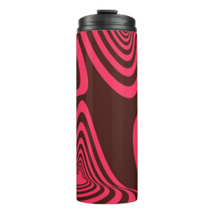 Garrafa Térmica Forma geométrica abstrata cor-de-rosa, ótica, na