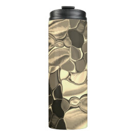Garrafa Térmica Formas arredondadas em cor de bronze ou bege, bril
