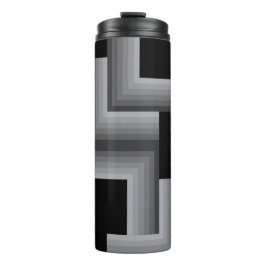 Garrafa Térmica Formas quadradas pretas, prateadas, legal, únicas,