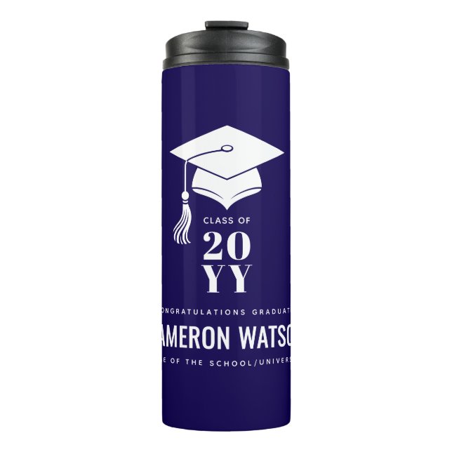 Garrafa Térmica Formatura Personalizada de Chapéu e Borla Moderna (Frente)