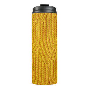 Garrafa Térmica Forrado Amarelo: Fundo Da Superfície Têxtil.