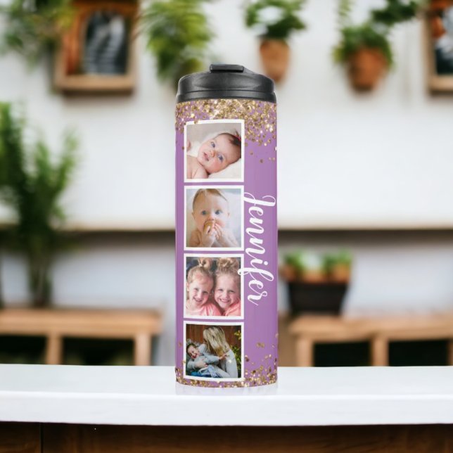 Garrafa Térmica Foto brilhante púrpura Tumbler térmico (Criador carregado)