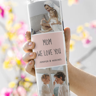 Garrafa Térmica Foto Collage Mãe Nós Amo Você Melhor Presente Mãe