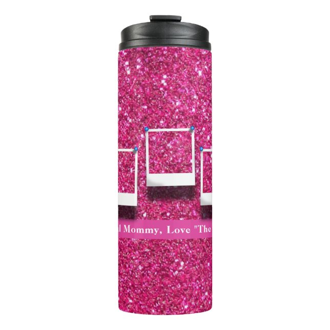 Garrafa Térmica Foto de Mamãe-mãe personalizada Colagem Girly Pink (Frente)