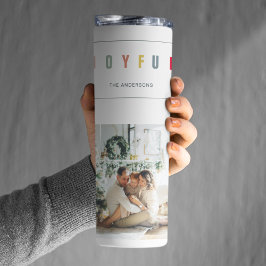 Garrafa Térmica Foto de Natal Moderno Simples | Feriado alegre