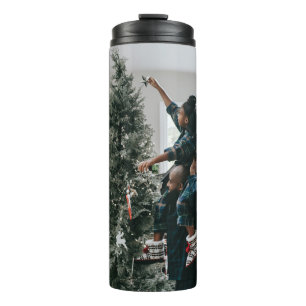 Garrafa Térmica Foto de Natal Personalizada de Família em Duas Fac