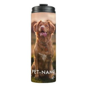 Garrafa Térmica Foto Personalizada Com O Nome Do Seu Cachorro