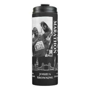 Garrafa Térmica Foto Personalizada da Medalha da Maratona de Londr