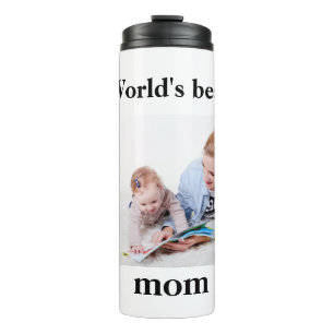 Garrafa Térmica Foto personalizada da melhor mãe do mundo