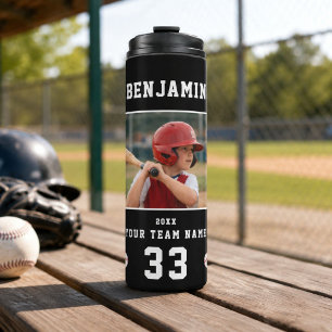 Garrafa Térmica Foto Personalizada de Jogador de Beisebol Esportes