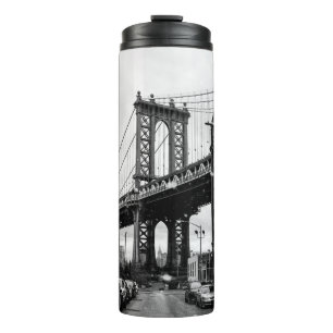 GARRAFA TÉRMICA FOTOGRAFIA GRAYSCALE DA BRIDGE BROOKLYN