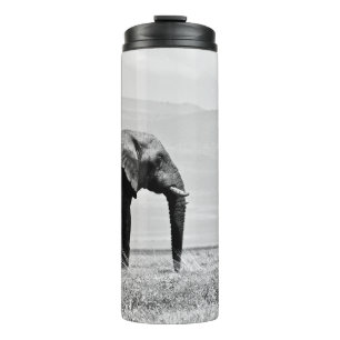 GARRAFA TÉRMICA FOTOGRAFIA GRAYSCALE DE ELEPHANT