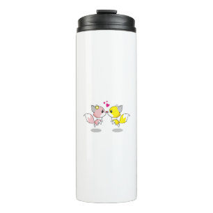 Garrafa Térmica Fox Love Kiss Animal Fofo Design