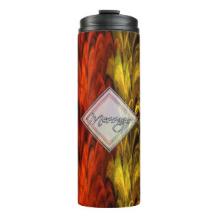 Garrafa Térmica Fractal Marble 4-19 Opções de Imagem Tumblers Térm