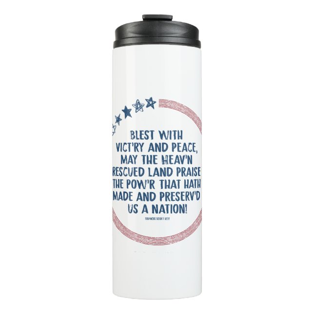 Garrafa Térmica Francis Scott Key - Louvando Deus pela Liberdade (Frente)