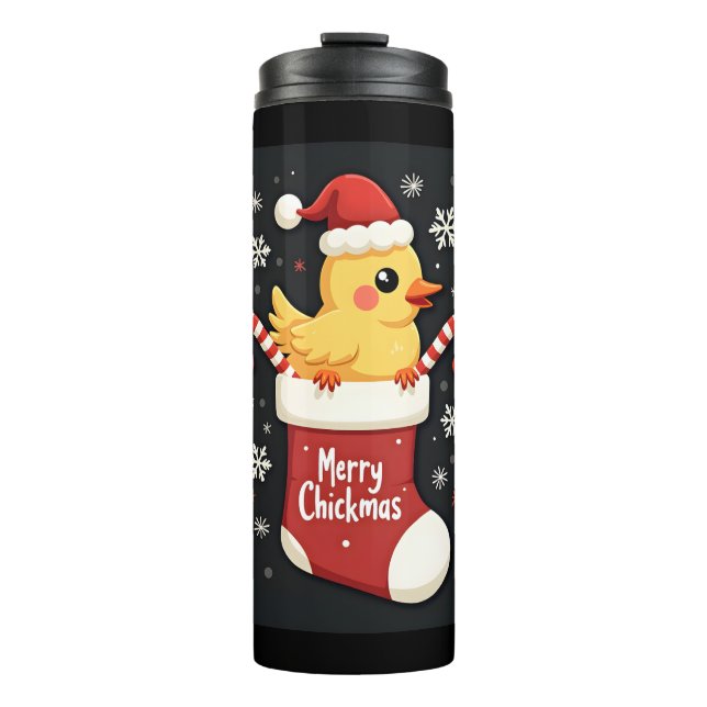 Garrafa Térmica Frango de Natal feliz (Frente)