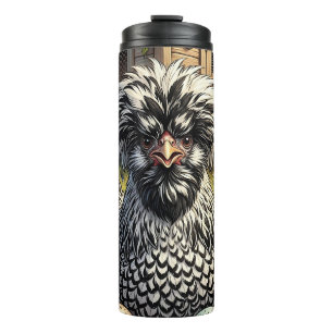 Garrafa Térmica Frango Polonês Preto e Branco Fofo